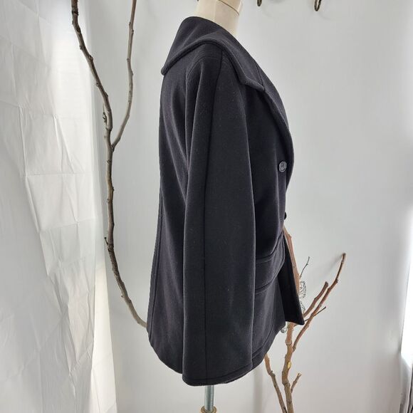 Max mara black 100% virgin wool pea coat - Picture 5 of 16